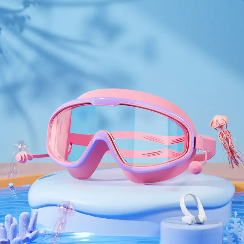 Antibeschlag-High-Definition-Schwimmbrille Hochauflösende, nicht verstopfende Schwimmbrille Schwimmbrille mit großem Rahmen Image