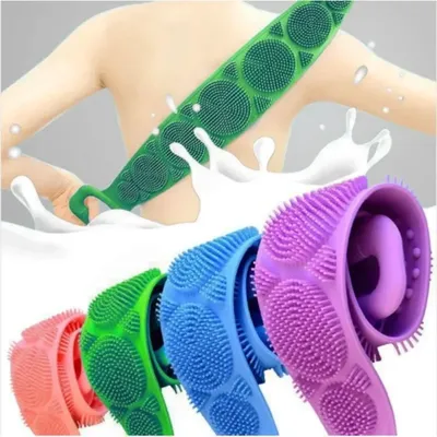 1pcs Silicone Scrubber Back Massage Exfoliating Sponge Bathroom Bath Brush Scrub Shower Brush Body Wash Scrub Removal Bath Spong