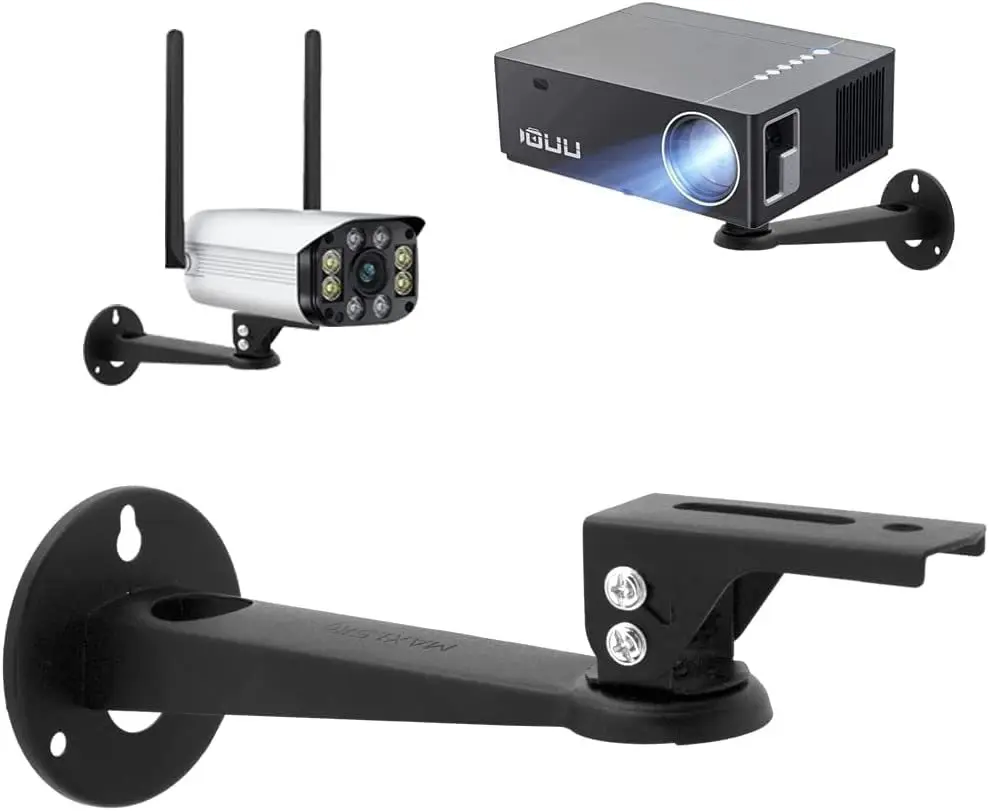 Wandmontierter Projektorständer, verstellbare 360-Grad-Schwenkhalterung für Überwachungskameras mit Befestigungsschrauben, Rack für Schlafzimmer, Büro, Parlo Image