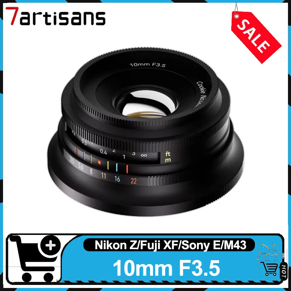 7artisans 10 mm F3.5 APS-C Ultra-Weitwinkel-Prime-Objektiv, manueller Fokus, Landschaft, Porträtfotografie-Objektiv für Sony Fuji Nikon M43 Image
