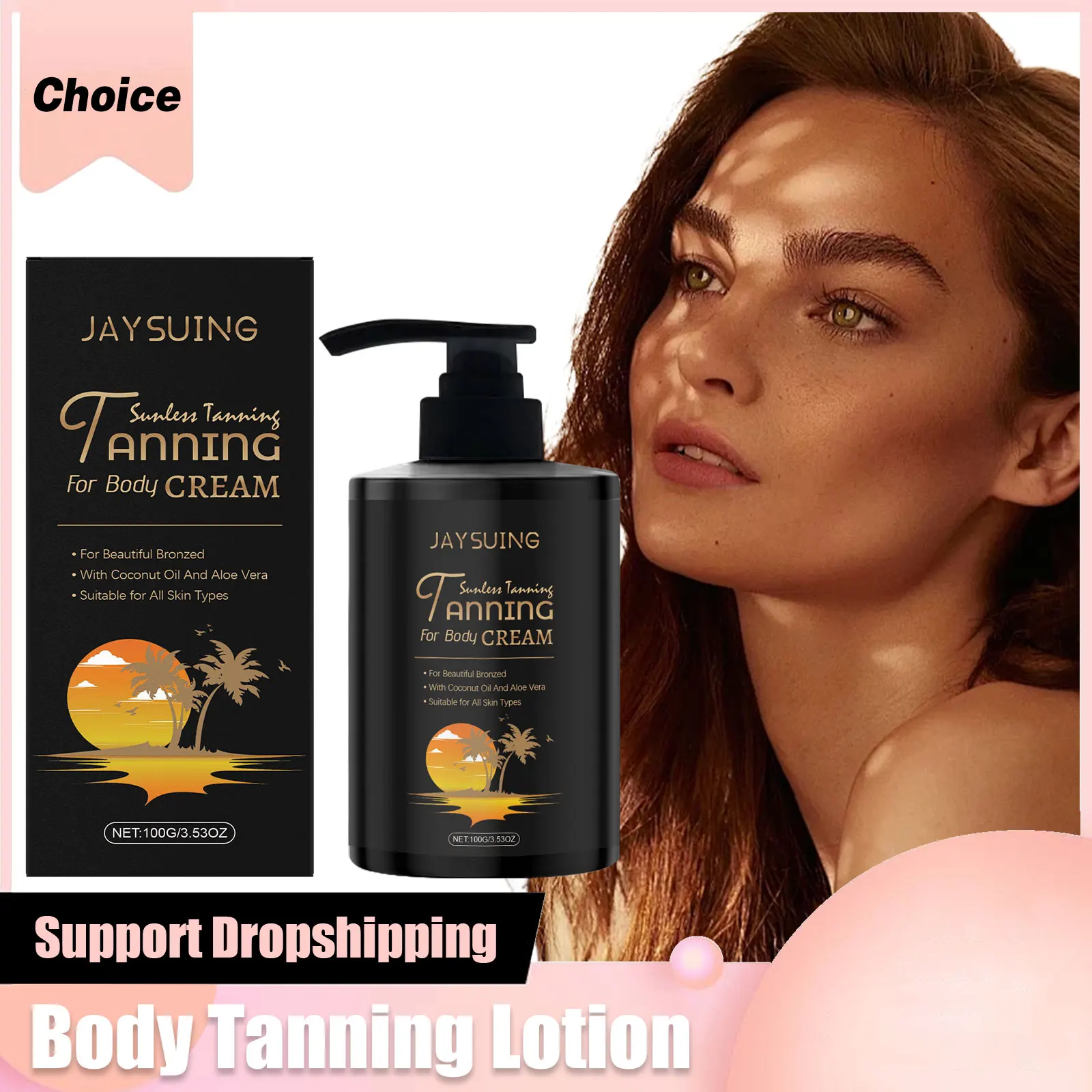 Bräunungslotion Gesicht Körper Selbstbräuner Sunless Browning Streifenfrei Fake Tan Fast Bronzer Outdoor Sun Indoor Bräunungsbeschleunigercreme Image