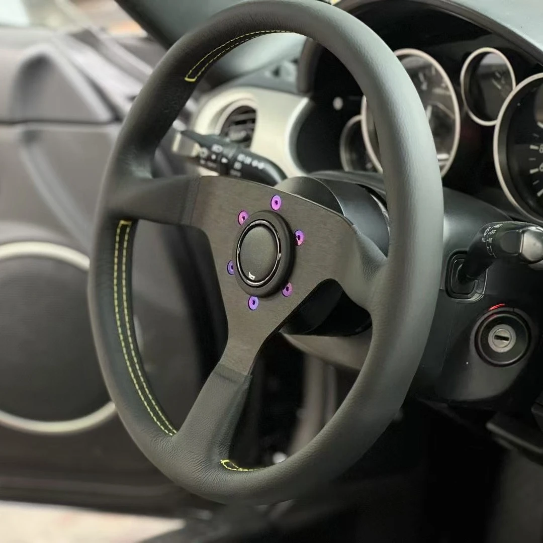 350 mm MonteCarlo Lederlenkrad für MOMO NRG HKB OMP SPARCO Naben Image