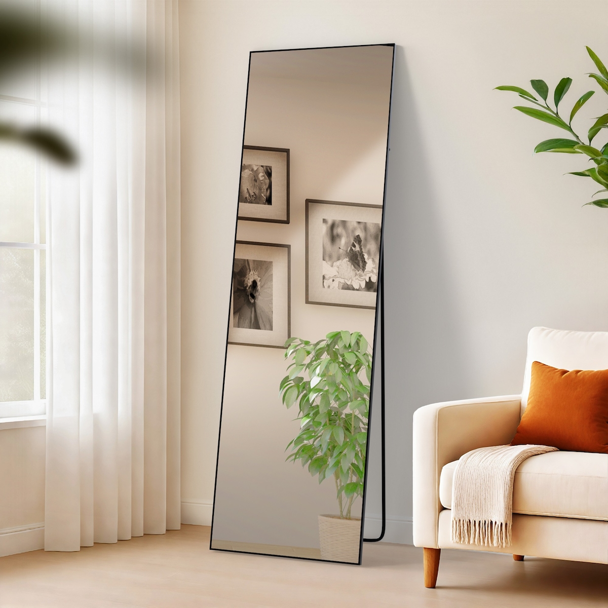 CLP Spiegel Benicia schwarz-matt/160x50 cm Image