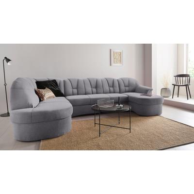 Wohnlandschaft DOMO COLLECTION "Papenburg U-Form", grau, B:297cm H:84cm T:180cm, Struktur ( 90% Polyester, 10% Polyacryl), Microfaser PRIMABELLE (100% Polyester), Kunstleder SOFTLUX, Luxus-Microfaser (100% Polyester), Chenille-Optik (95% Polyester,... Image