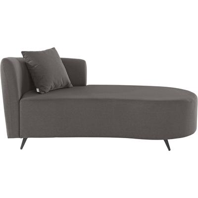 Recamiere ANDAS "Hulby", grau (anthrazit), B:182cm H:82cm T:90cm, 100% Polyester, Sofas, Longchair, wahlweise mit und ohne Hocker und Armlehne links oder rechts Image