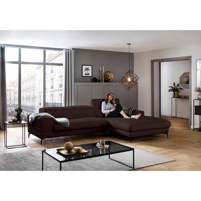 Ecksofa W.SCHILLIG "piedroo, Designsofa mit tollem Sitzkomfort, L-Form", braun (mocca z69), B:303cm H:70cm T:193cm, Longlife Xtra-Leder Z69: Das feinnarbige, gedeckte Softleder Z69 besticht durch seine außergewöhnliche Weichheit im trendigen... Image