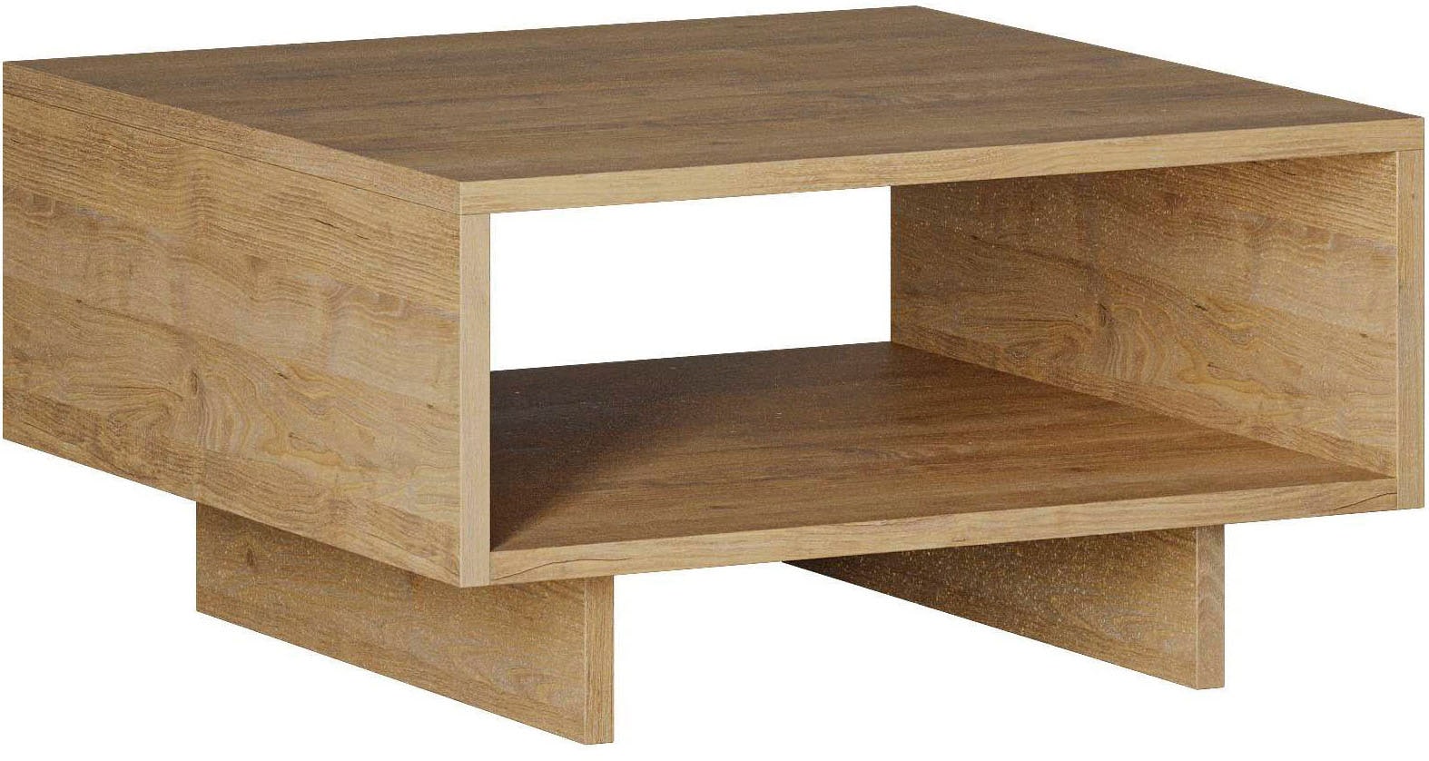 Couchtisch DECORTIE "HOLA COUCHTISCH", beige (eiche), B:60cm H:32cm T:60cm, Tische, Couchtisch Eckige Couchtische, Leichte Montage, Lagerung, Platzsparend