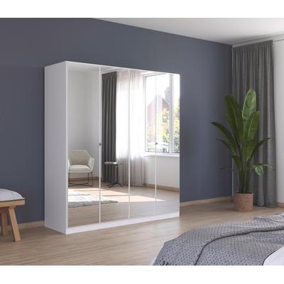 Drehtürenschrank RAUCH "Reflect", weiß (alpinweiß), B:181cm H:197cm T:54cm, Holzwerkstoff, Schränke, mit Spiegelfront, inkl. praktischer Inneneinteilung Image