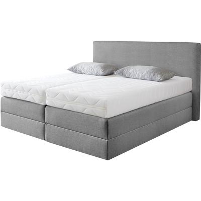 Boxspringbett, grau, B:215cm L:205cm, Strukturstoff (77% Polyester und 23% Viskose), WESTFALIA SCHLAFKOMFORT, Komplettbetten, Boxspringbett, wahlweise mit Kaltschaum-Topper Image