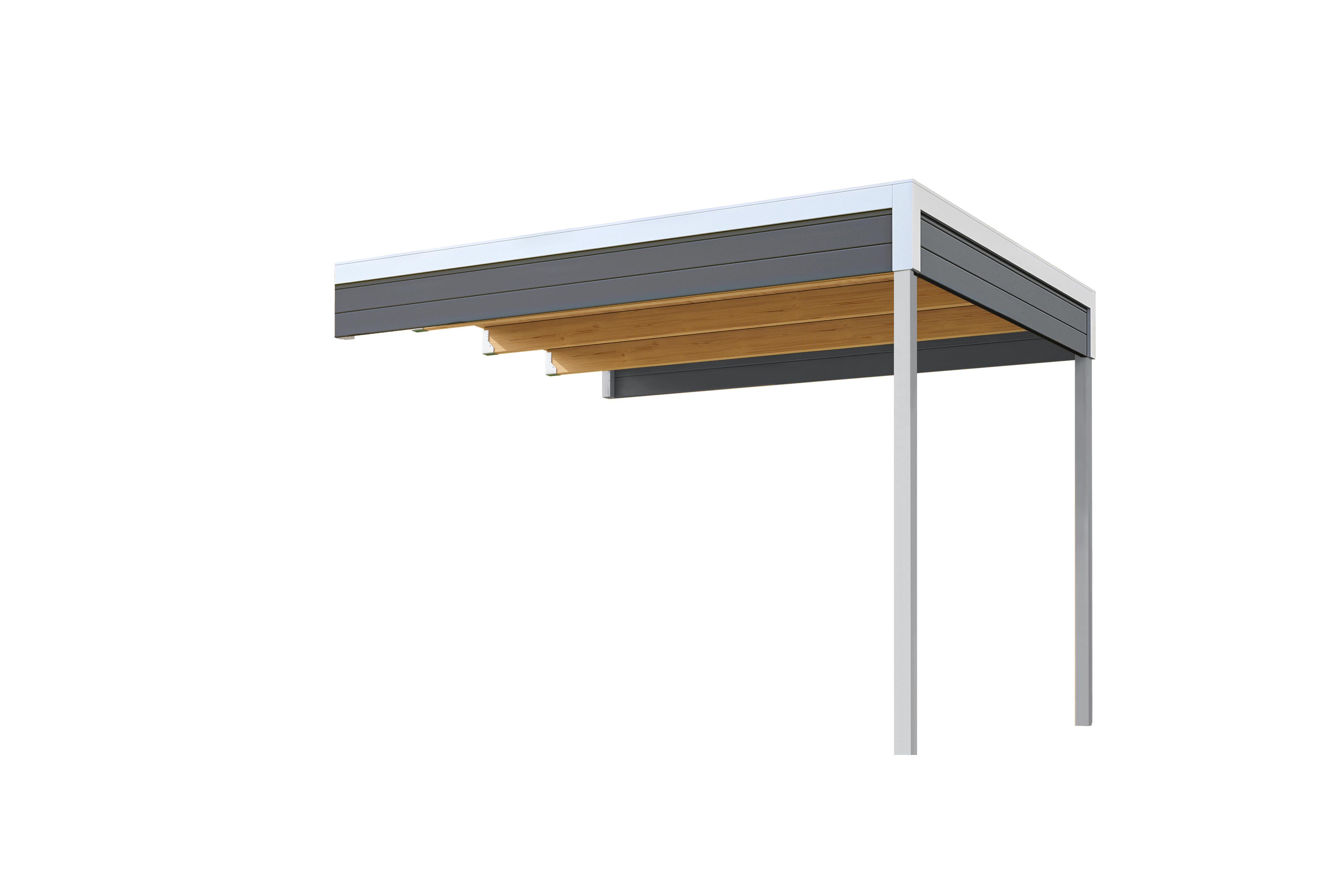 Gartenhaus-Anbaudach NORDIC HOLZ "FELIX_FYNN 2 ANBAU", grau (carbongrau), B:300cm H:222,3cm T:250cm, Holz, Gartenhaus-Anbaudächer, Flachdach