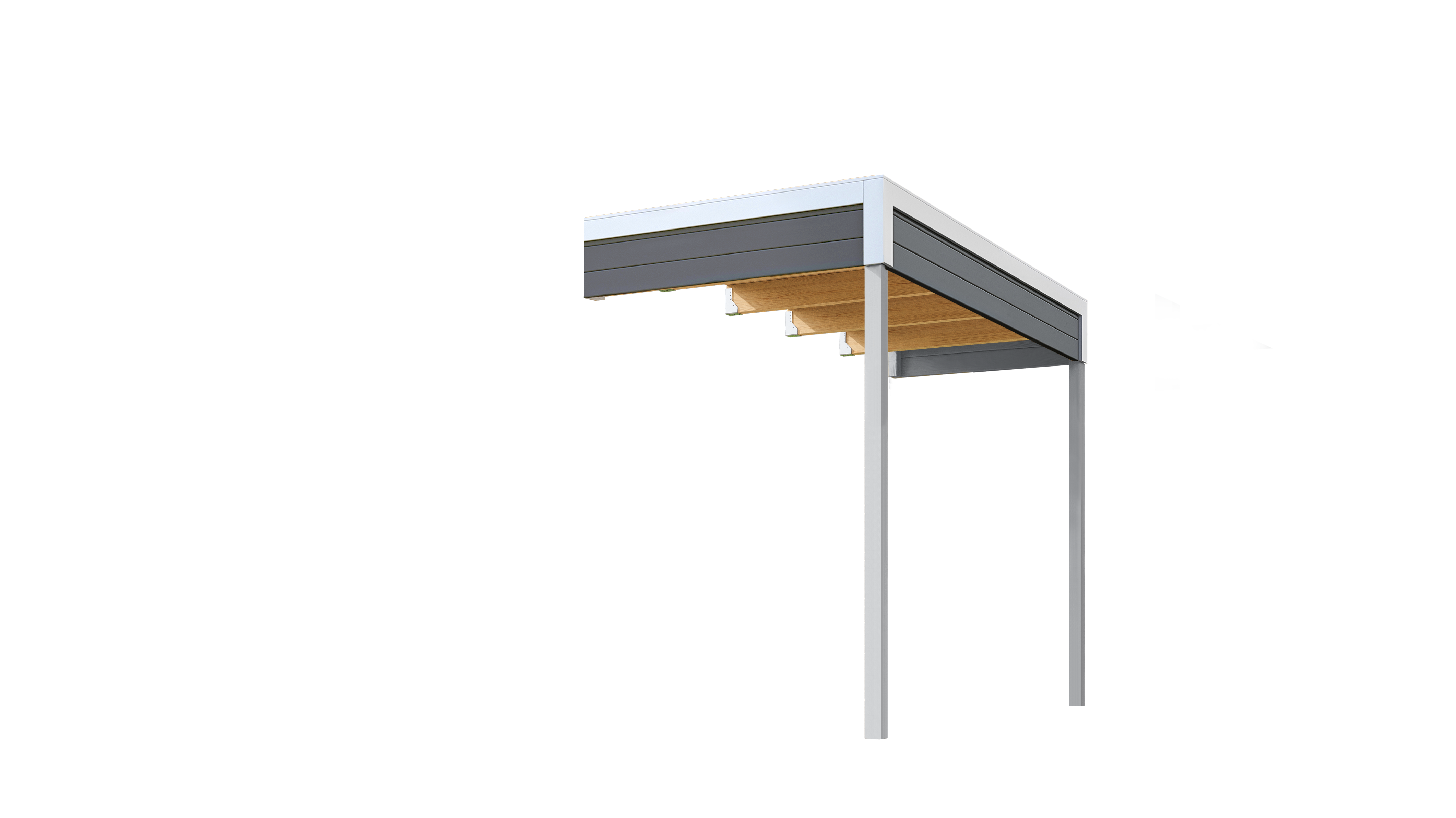 Gartenhaus-Anbaudach NORDIC HOLZ "FELIX_FYNN 3 ANBAU", grau (carbongrau), B:150cm H:222,3cm T:300cm, Holz, Gartenhaus-Anbaudächer, Flachdach