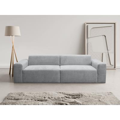 Sofa WERK2 "Zeus 3-Sitzer, Big-Sofa, Breite 256cm, Tiefe 105cm, modern und bequem", grau, B:256cm H:70cm T:105cm, 100% Polyester, Sofas, 2-Sitzer-Sofa, Curvy Trend 3-Sitzer mit urbaner Optik