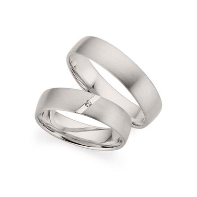 Trauring PHÖNIX "Schmuck Geschenk Silber 925 Trauring Ehering LIEBE versch. Varianten" Gr. 68, silber (silberfarben), Fingerringe, Damen, 68, ohne Brillant, Silber 925 (Sterlingsilber), 5mm, Made in Germany - wahlweise mit oder ohne Brillant Image