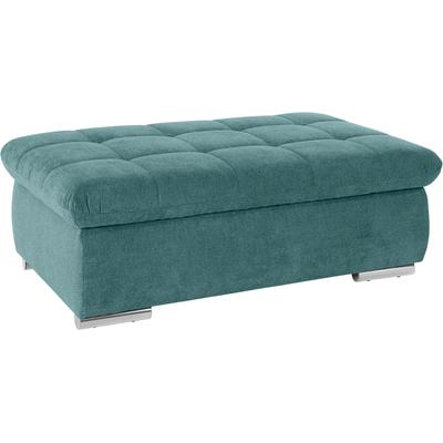 Hocker DOMO COLLECTION "Mona", blau (petrol), B:135cm H:44cm T:79cm, Struktur fein 100% Polyester, Chenilleoptik 100% Polyester, SOFTLUX/Struktur fein 100% Polyester, Hocker, Polsterhocker Hocker mit Stauraum, mit Stauraumfach Image