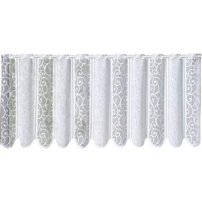 Scheibengardine WECKBRODT "Prag", weiß, B:575cm H:52cm, Jacquard, Polyester, Gardinen, Bistro, Jacquard, strukturiert, gebogt, nach Maß, Gardine, Store Image