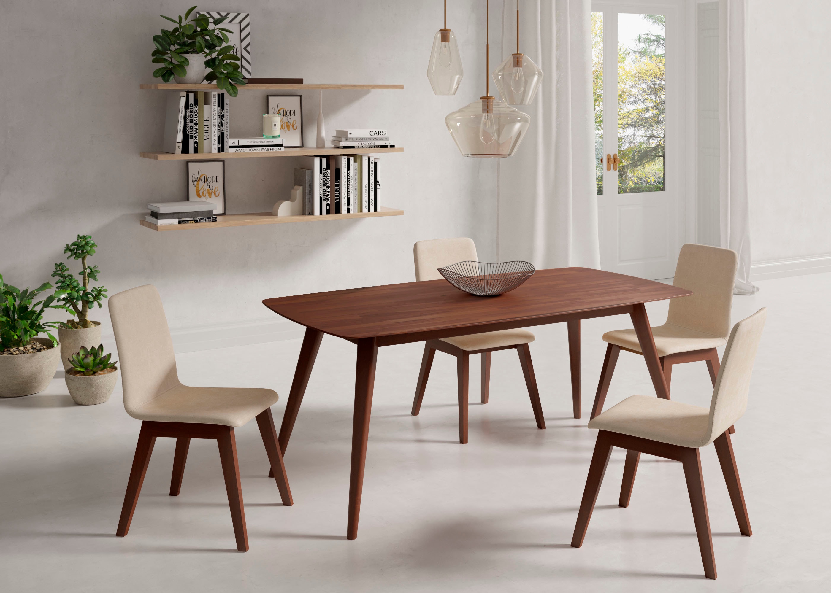 Esstisch INOSIGN, braun (nussbaum, nussbaum, nussbaum), B:180cm H:75cm T:90cm, Tische, Rechteckiger Esstisch Esstisch Holz-Esstische, Breite 140 cm und 180 cm