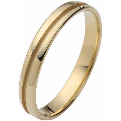 Trauring FIRETTI "Schmuck Geschenk Gold 375 Hochzeit Ehering "LIEBE" Gr. 22, gold (gelbgoldfarben), Fingerringe, 22, ohne Brillanten, Gelbgold 585, 3,5mm, Made in Germany, wahlweise mit oder ohne Brillanten Image