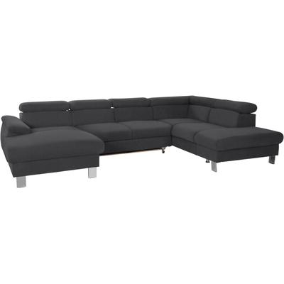 Wohnlandschaft COTTA "Komaris U-Form mit Kopfteilverstellung", schwarz, B:320cm, Microfaser PRIMABELLE (100% Polyester), Kunstleder SOFTLUX, Feinstruktur (100% Polyester), Kunstleder SOFTLUX/Struktur (100% Polyester), NaturLEDER, Sofas, wahlweise... Image