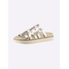 Pantolette HEINE, Damen, Gr. 36, gold (goldfarben), Rindsleder, Glattleder, modisch, Schuhe
