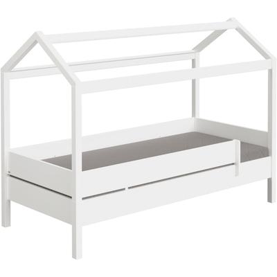 Hausbett PAIDI "TINY HOUSE", weiß (kreideweiß), B:100cm H:155cm L:210cm, Betten, Spielbett mit Rausfallschutz, individuell gestaltbar Image