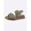 Sandalette HEINE, Damen, Gr. 36, grün (khaki, oliv), Leder, Veloursleder, Veloursleder, modisch, Schuhe
