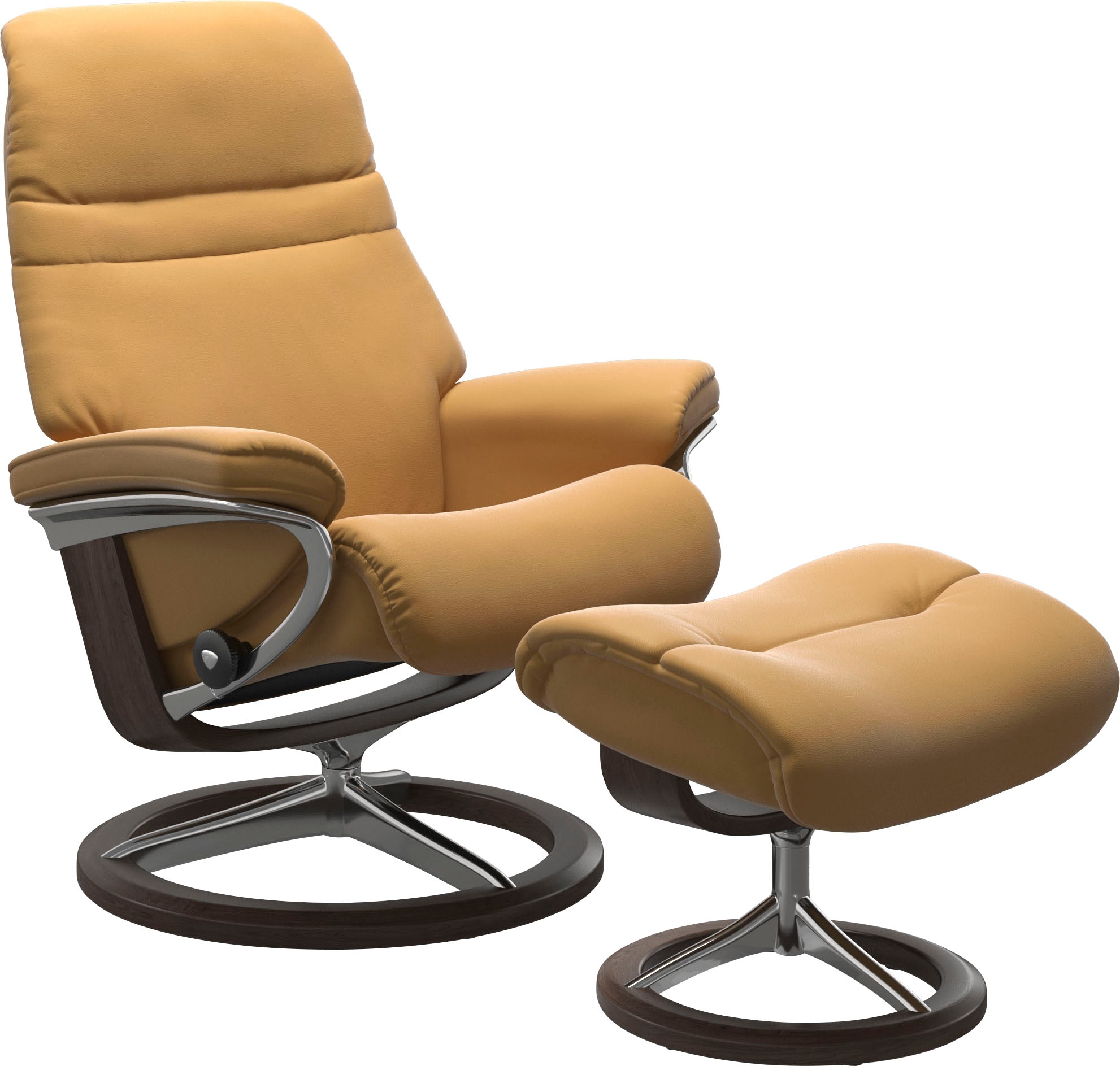 Relaxsessel STRESSLESS "Sunrise", gelb (honey paloma), B:83cm H:105cm T:74cm, Sessel, Relaxsessel, mit Signature Base, Größe M, Gestell Wenge