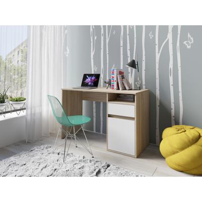 Schreibtisch HOME AFFAIRE "Tinsley", weiß (sonoma eiche, weiß, natur, natur), B:120cm H:76cm T:53cm, Tische, mit Schublade, und Tür, Breite 120 x53 cm Image