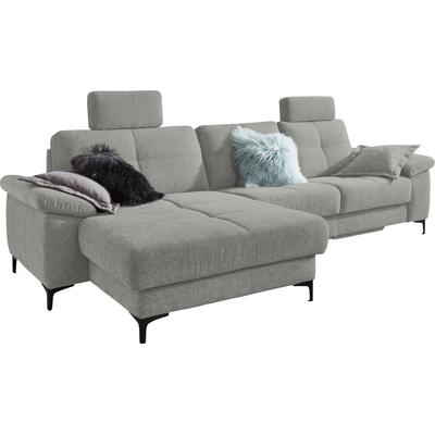 Ecksofa 3C CARINA "Burnaby bequem und modern, OTTOs Choice, L-Form", grau (hellgrau), B:296cm H:87cm T:162cm, Sofas, 2 Kopfstützen, optional mit Schlaf- und motorischer Relaxfunktion Image
