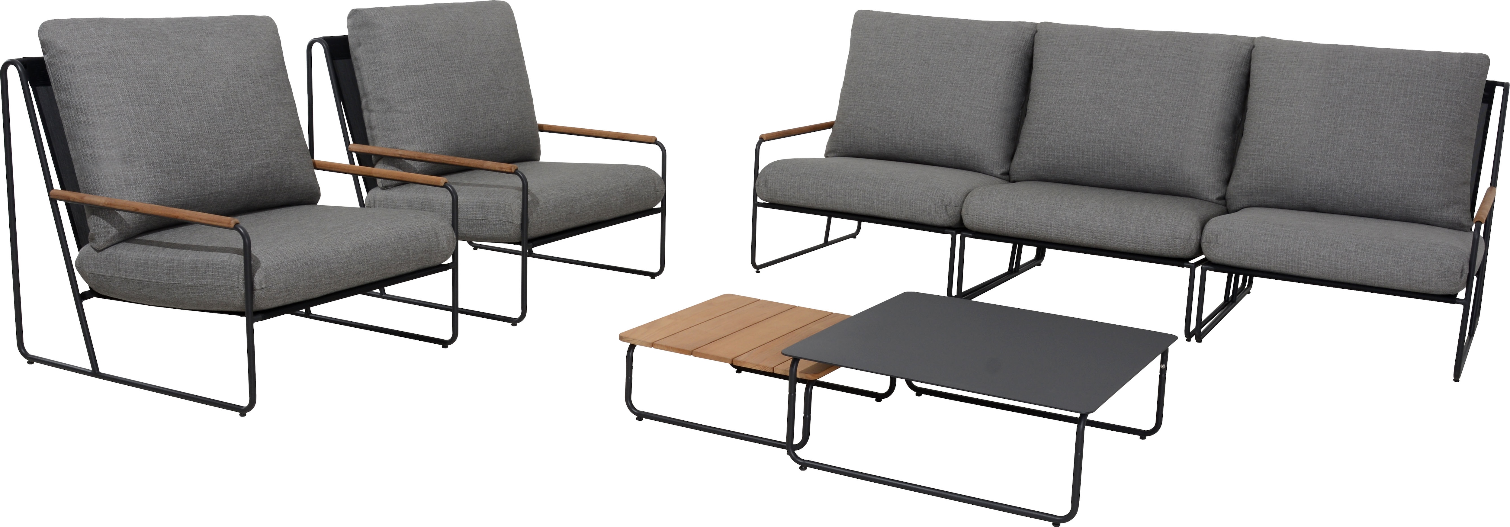 Loungeset BEST "Portofino", grau (anthrazit,), B:238cm H:95cm T:94cm, Obermaterial: 60% Polyethylen, 40% Polypropylen, Sitzmöbel-Sets, Lounge-Gruppe