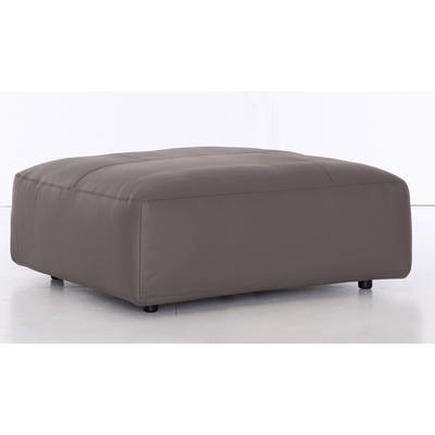 Hocker MUSTERRING "LUCIA", grau (elephant puro), B:120cm H:43cm T:120cm, Flachgewebe VALMONT (60% Baumwolle/40% Leinen), Leder PURO, pigmentiertes Leder, Microfaser CRONA (100% Polyester), Flachgewebe FLORIS (100% Polyester), Leder BAX,... Image