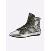 Sneaker ANDREA CONTI, Damen, Gr. 39, silber (schwarz, silberfarben), Leder, Glattleder, Rindsleder, modisch, Schuhe
