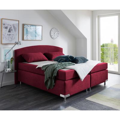 Boxspringbett "Amsterdam", rot (bordeaux, rot), B:175cm L:210cm, WESTFALIA SCHLAFKOMFORT, Komplettbetten Image