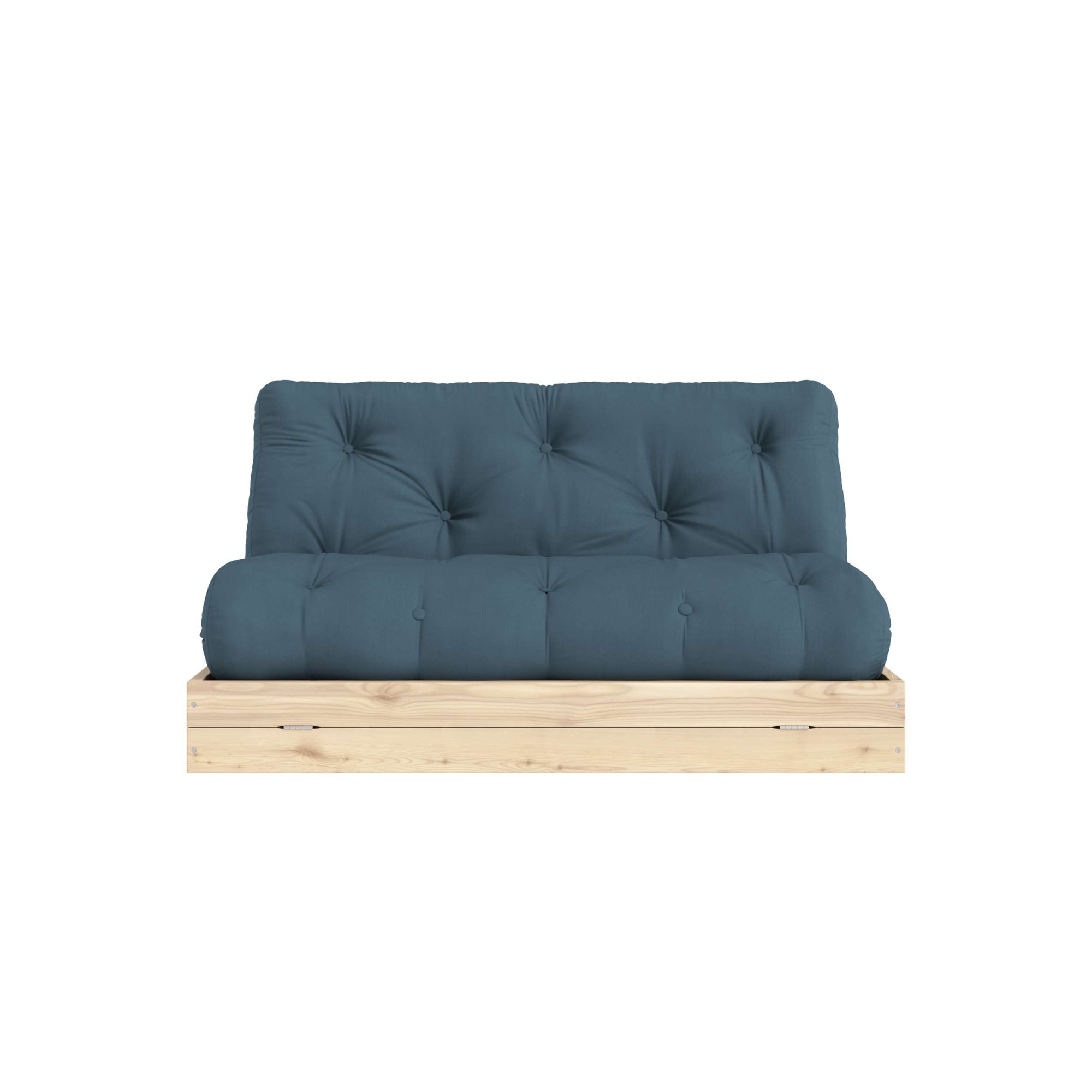 Schlafsofa KARUP DESIGN "Flip Sofabed, Made in Europe, mehrere Farben, vielseitig einsetzbar", blau (petrol blau), B:145cm H:83cm T:98,5cm, Bezug: 80% Baumwolle, 20% Polyester, Sofas, Schlafsofa, inkl. handgefertigte Futonmatratze,...