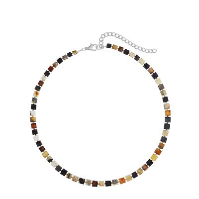 Perlenkette LADY, braun (bernstein), Halsketten, Damen, 45 + 7 Verläng., Glas Image