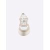 Sneaker HEINE, Damen, Gr. 36, beige (beige, weiß), Leder, Rindsleder, Veloursleder, Glattleder, sportlich, Schuhe