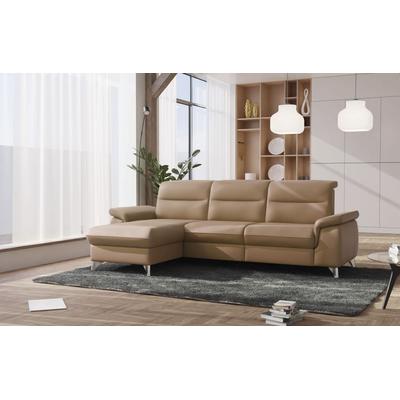 Ecksofa SIT & MORE "Astoria L-Form", braun (macchiato), B:260cm H:91cm T:175cm, 100% Polyester, Sofas, wahlweise mit motorischer Relaxfunktion Image