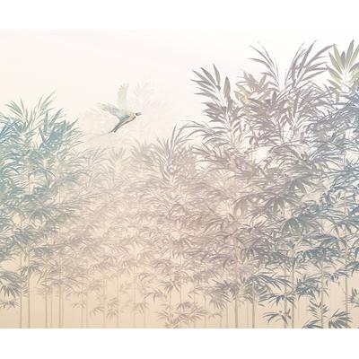 Vliestapete KOMAR "Digitaldruck Vlies - Bamboo Paradise - Größe 300 x 250 cm", blau (blau, gelb), B:300m L:250m, Vlies, Tapeten, Wohnzimmer, Schlafzimmer Image