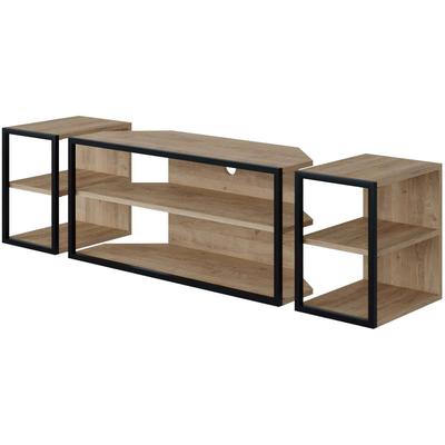TV-Schrank DECORTIE "Echo TV Schrank", braun (eiche), B:160cm H:45cm T:42cm, Spanplatte, Schränke, Einfache Montage,Platzsparend Image