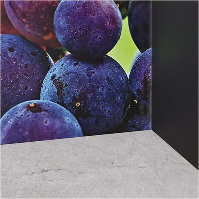 Küchenrückwand EXPRESS KÜCHEN "Weintrauben", als Spritzschutz geeignet, mit Schutzlack versehen", bunt, B:120cm H:56cm, Holzwerkstoff, Spritzschutzwände, in verschiedenen Breiten Image