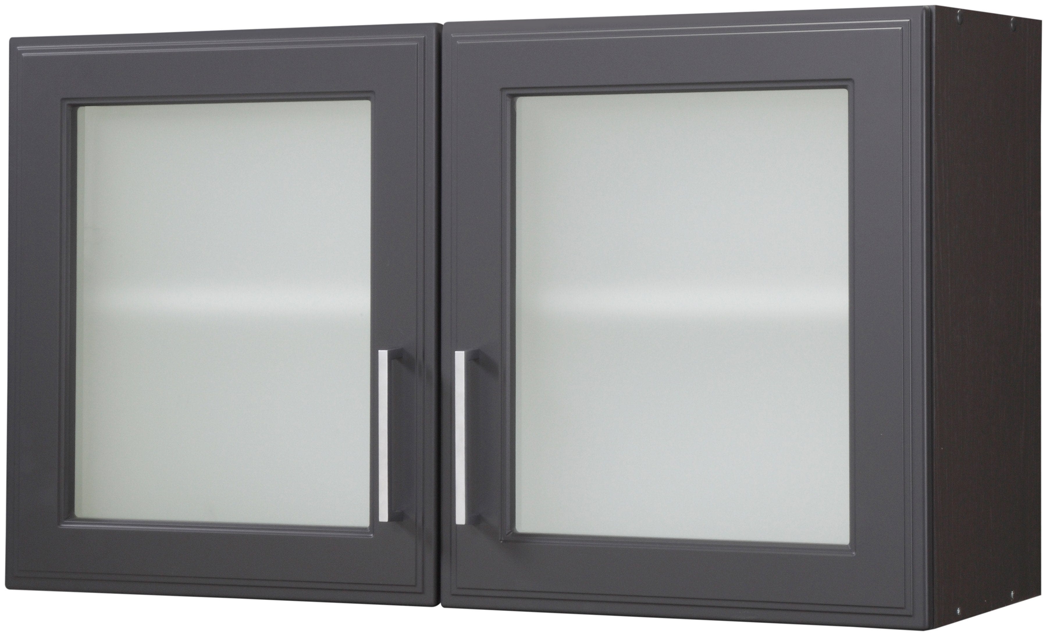 Glashängeschrank KOCHSTATION "KS-Stockholm", grau (grau, grafit), B:100cm H:57cm T:34cm, Holzwerkstoff, MDF, Schränke, hochwertige MDF-Fronten Image