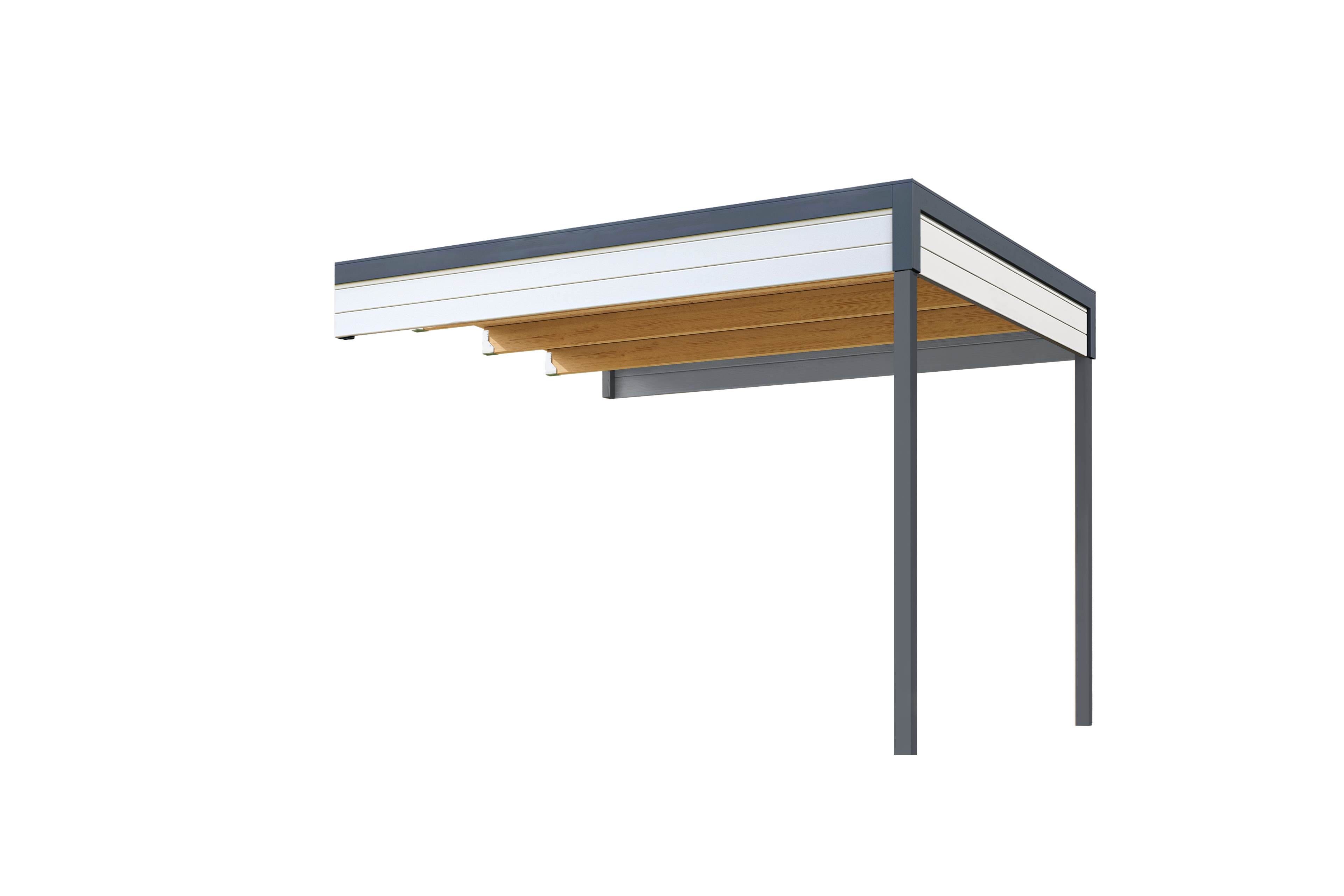 Gartenhaus-Anbaudach NORDIC HOLZ "FELIX_FYNN 2 ANBAU", grau (lichtgrau), B:300cm H:222,3cm T:250cm, Holz, Gartenhaus-Anbaudächer, Flachdach