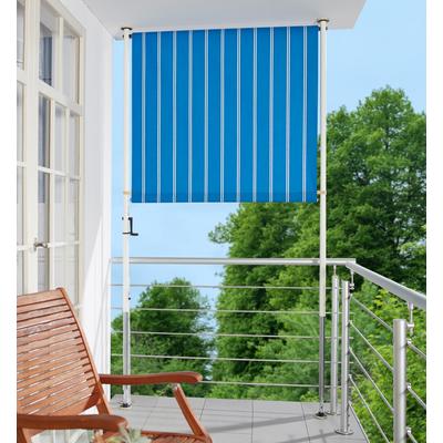 Klemm-Senkrechtmarkise, blau (blau, weiß), B:120cm H:225cm, Polyacryl, ANGERER FREIZEITMÖBEL, Markisen, blau/weiß, BxH: 120x225 cm Image