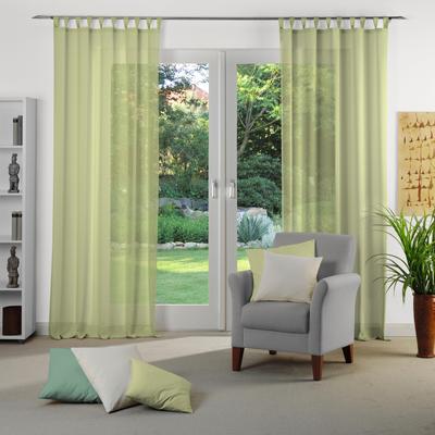 Vorhang WIRTH "Sunday" Gr. 3, grün (lindgrün), B:142cm H:225cm, Jacquard, Baumwolle, Polyester, Gardinen Image