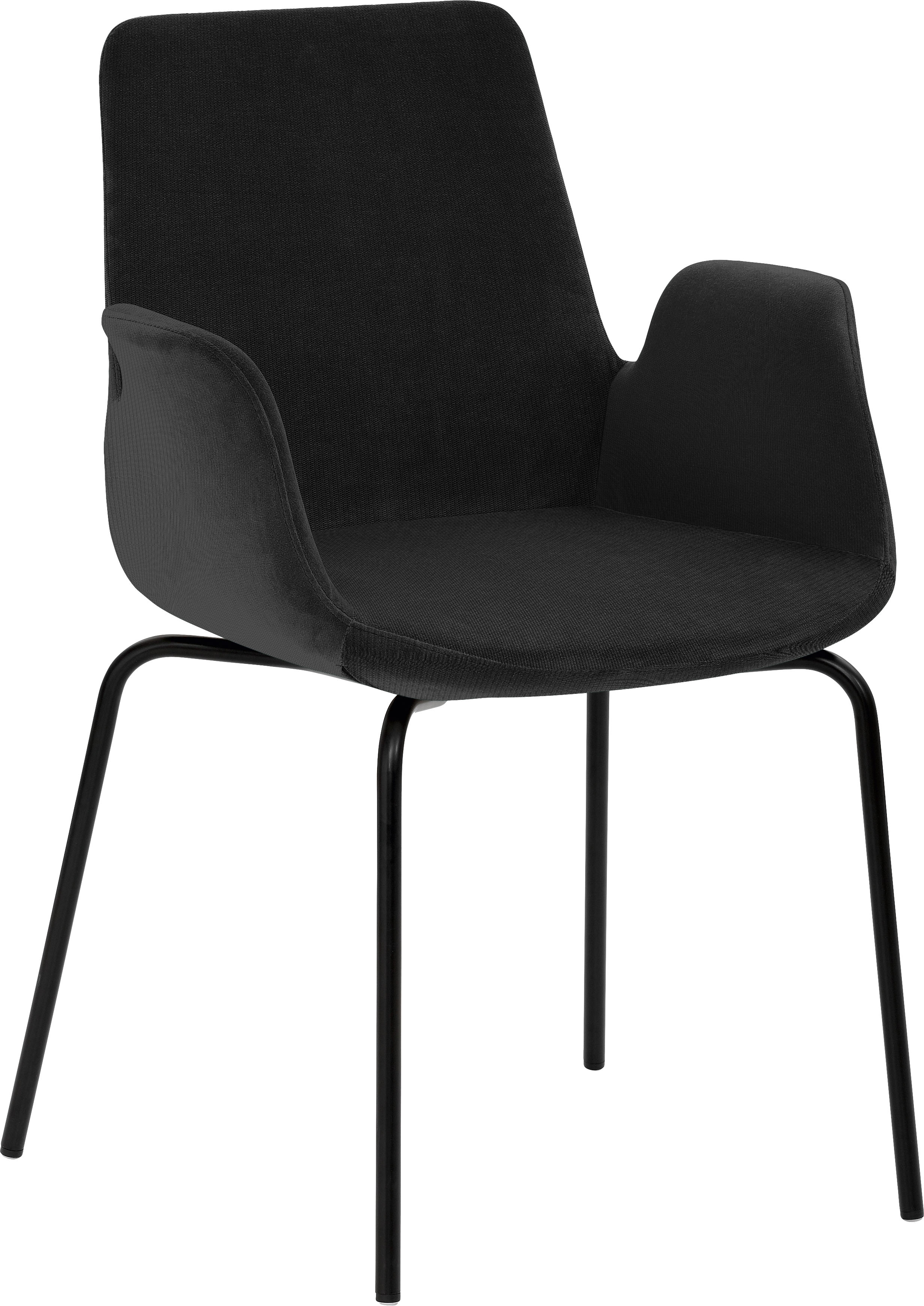 Bürostuhl MAYER SITZMÖBEL "Sessel myHELIOS", schwarz (schwarz, schwarz), B:58cm H:86cm T:59cm, Metall, Polyester, Stühle, Esszimmerstuhl