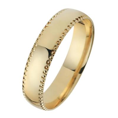 Trauring FIRETTI "Schmuck Geschenk Gold 750 Hochzeit Ehering "LIEBE" Gr. 60, gold (gelbgoldfarben), Fingerringe, 60, ohne Brillant, Gelbgold 585, 5mm, Made in Germany, wahlweise mit oder ohne Brillant Image