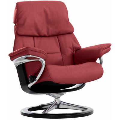 Relaxsessel STRESSLESS "Ruby", rot (cherry paloma), B:76cm H:100cm T:75cm, Leder PALOMA: durchgefärbtes Semianilin-Möbelleder, Leder BATICK: durchgefärbtes und genarbtes Möbelleder, Sessel, mit Signature Base, Größe S, Gestell Eiche, Wenge, Braun &... Image