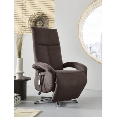 TV-Sessel SIT & MORE "Tycoon mit Kopfteilverstellung und 360 Drehfunktion", braun (dunkelbraun), B:74cm H:117cm T:85cm, 100% Polyester, Sessel, wahlweise manuell oder elektrischer Funktion, auch mit Akku (kabellos) Image