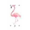 Garderobenleiste QUEENCE "Flamingo", rosa (rosa, weiß), B:50cm H:120cm T:10cm, Acrylglas, Edelstahl, Garderobenhalter, mit 6 Haken, 50 x 120 cm