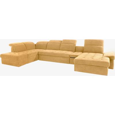 Wohnlandschaft SIT & MORE "Stardust U-Form", gelb (senf), B:412cm H:77cm T:233cm, Luxus-Microfaser (90% Polyester; 10% Polyamid), Luxus-Microfaser ALTARA NUBUCK (100% Polyester), Kunstleder SOFTLUX, Sofas, inklusive Kopfteilverstellung,... Image