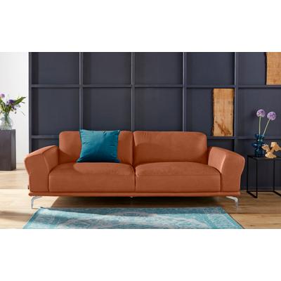 2,5-Sitzer W.SCHILLIG "montanaa", braun (cognac z69), B:232cm H:78cm T:94cm, Sofas, mit Metallfüßen in Chrom glänzend, Breite 232 cm Image